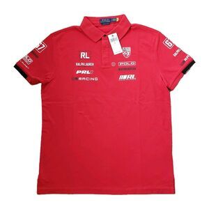 Polo Ralph Lauren Motorsport Racing Size Large Classic Slim Fit Red Polo Shirt